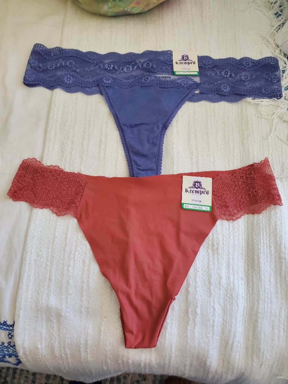 B.templ'd thongs 2 purple and orange panties, underware